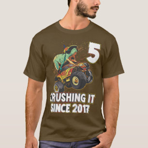Barnmonstret lastbil 5 födelsedagskjorta 5 krossan t shirt