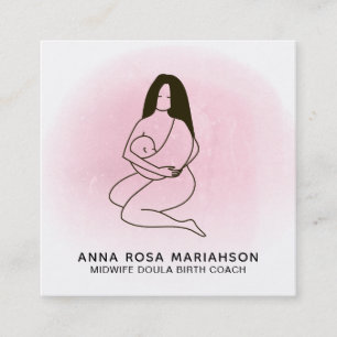 *~* Barnmorska Doula Birth Gravid Fyrkantigt Visitkort