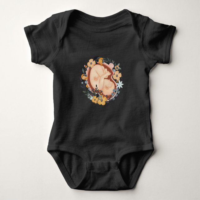 Barnmorska från blomman Baby, gravida Mor T Shirt (Framsida)