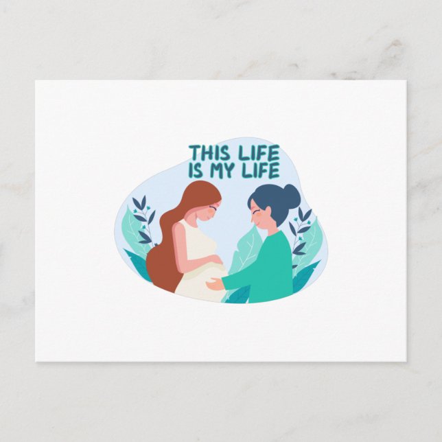 Barnmorska Gravid Förlossningsläkare Vykort (Framsida)