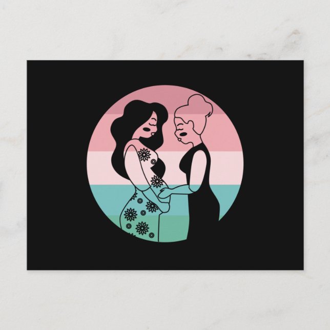 Barnmorska Graviditet Förlossning Gåva Tack Vykort (Framsida)