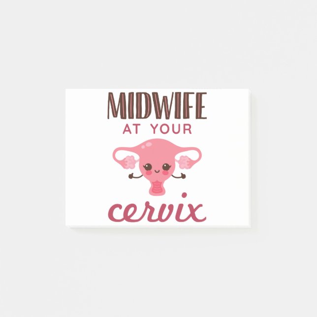 Barnmorska i Cervix Midwives Midwifery Post-it Block (Framsida)