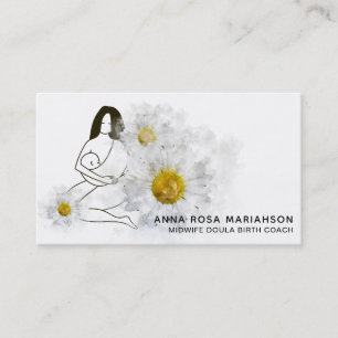 *~* Barnmorska med dubbel Gravid Blommigt Visitkort