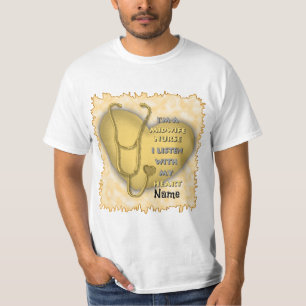 Barnmorska Nurse Gult Heart T Shirt