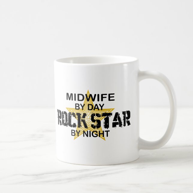 Barnmorskarockstjärna vid natt kaffemugg (Höger)