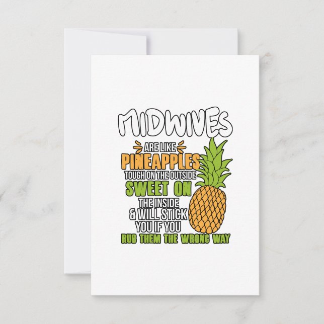Barnmorskor är som ananas. tack kort (Framsida)