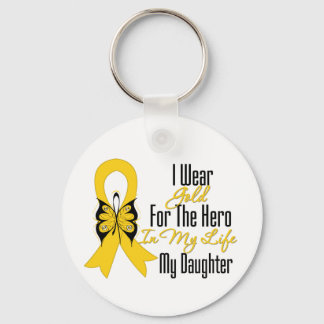 Barnomscancer Ribbon My Hero Min dotter Nyckelring