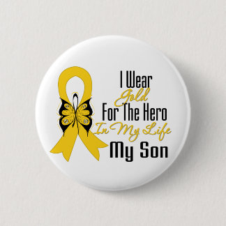 Barnomscancer Ribbon My Hero Min son Knapp