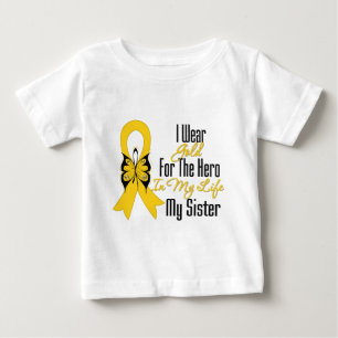 Barnomscancer Ribbon My Hero Min syster T-shirt