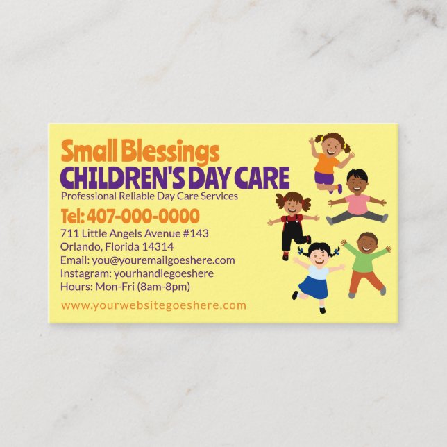 Barnomsorg Daycare Babysit Services Business Ca Visitkort (Framsida)