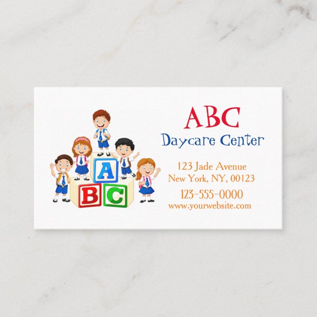 Barnomsorg Daycare Babywatch Visitkort (Framsida)