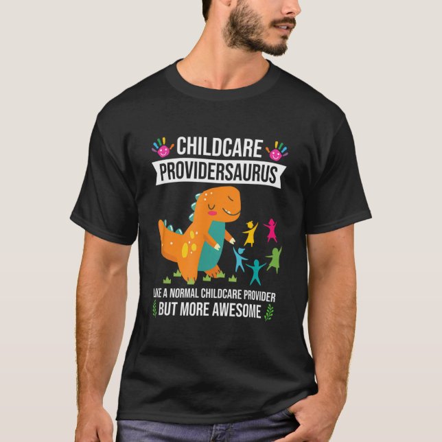 Barnomsorg Providersaurus Dinosaur Childcare Provi T Shirt (Framsida)