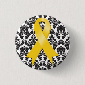 Barnomsorgscancer Guld Ribbon Knapp