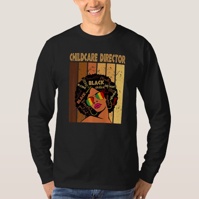 Barnomsorgschef Afro African American Black Hans T Shirt (Framsida)