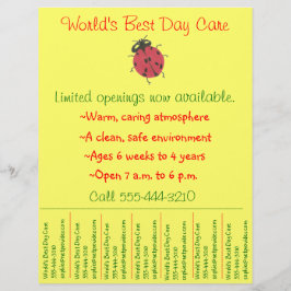 Barnomsorgsflyer / dagisflyer med avrivningsbar in reklamblad
