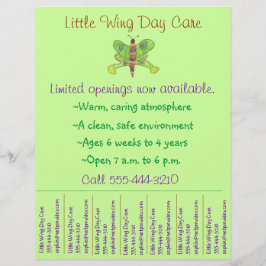 Barnomsorgsflyer / dagisflyer med avrivningsbar in reklamblad