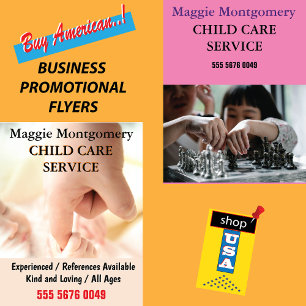 Barnomsorgsföretag Babysittande reklamflygare Flygblad