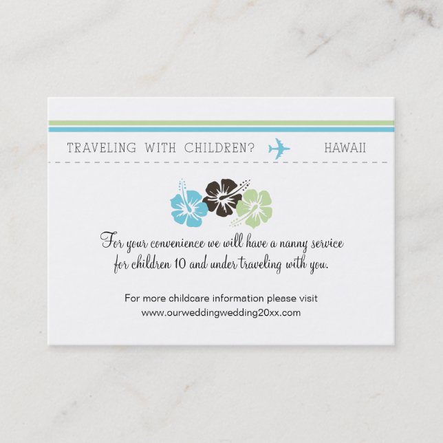 Barnomsorgskort för Bröllop Visitkort (Framsida)