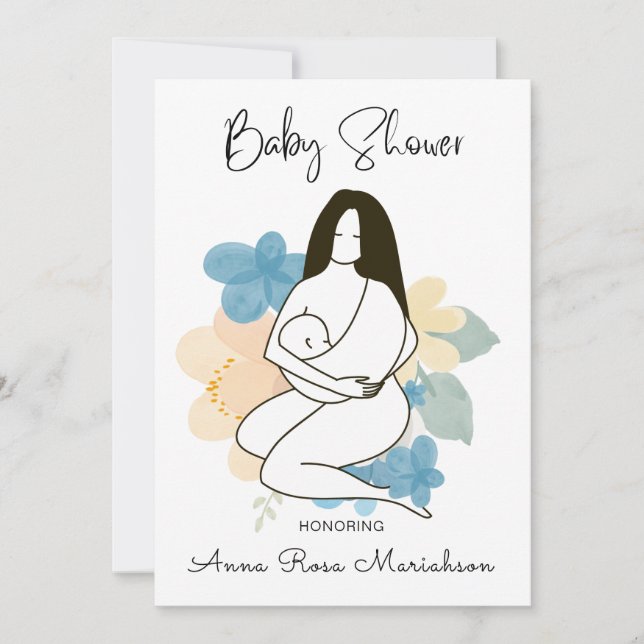 *~* Barnomsorgsprogram för Baby-Blommigt i Mamma Inbjudningar (Framsida)