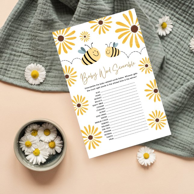 Barnordsramsning Bee Baby Shower-spel (Skapare uppladdad)