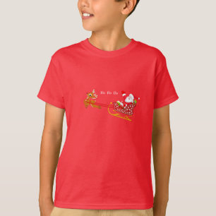 Barnpojke jul Skjorta-Santa & Rudolph Tee