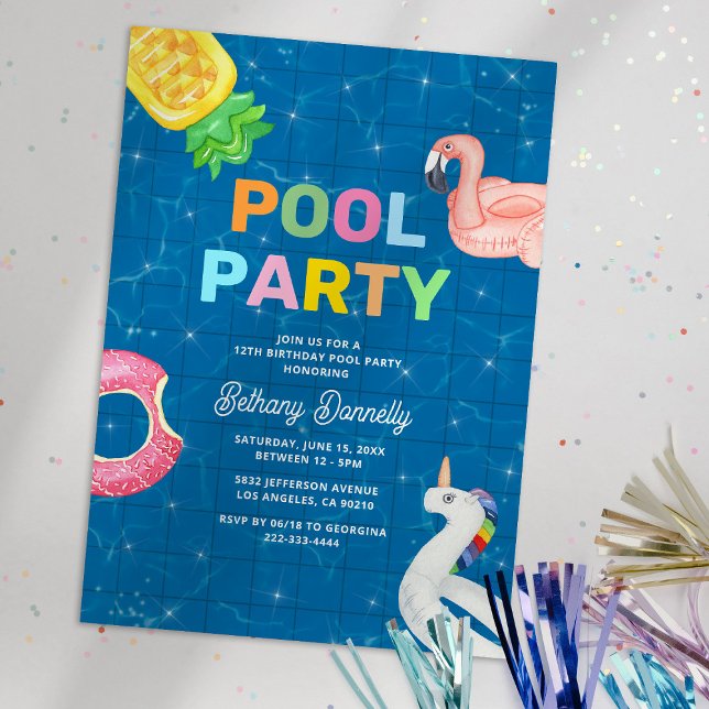 Barnpoolsparty Födelsedagsinbjudan Inbjudningar (Skapare uppladdad)