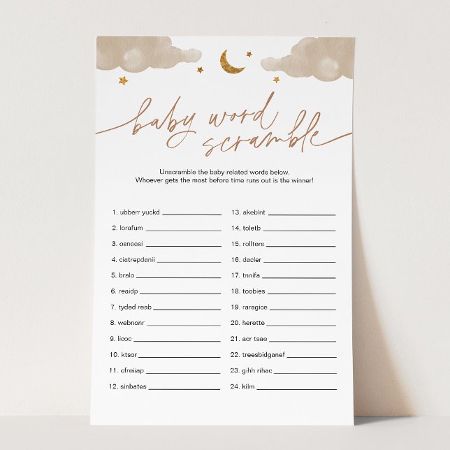 Barnrams Blandade Ord Twinkle Star Baby Shower Lek (Skapare uppladdad)