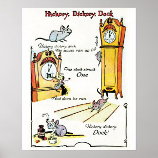 Barnramsan "Hickory Dickory Dock" affisch