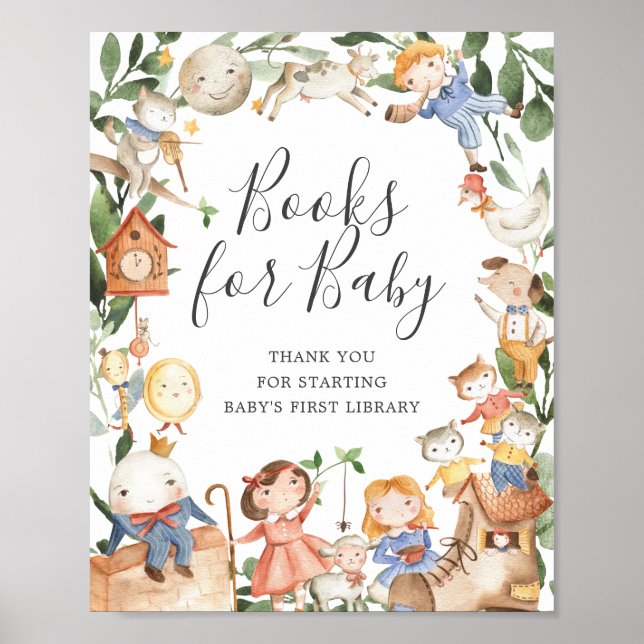 Barnramsor Baby Shower Böcker För Baby Sign Poster (Framsidan)