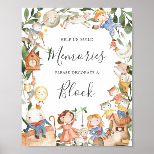 Barnramsor Baby Shower Dekorera Ett Blockskylt Poster