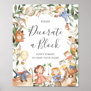 Barnramsor Baby Shower Dekorera Ett Blockskylt Poster