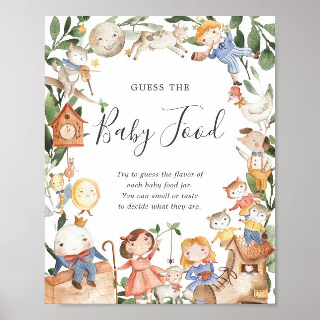 Barnramsor Baby Shower Gissa Babymaten Poster (Framsidan)