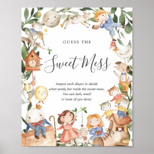 Barnramsor Baby Shower Gissa den söta röjan Poster
