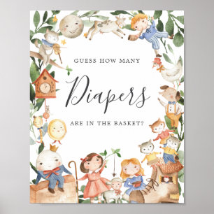 Barnramsor Baby Shower Gissa Hur Många Blöjor Poster