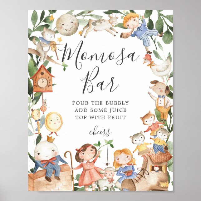 Barnramsor Baby Shower Mimosa Bar Skylt (Framsidan)