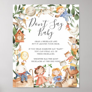 Barnramsor Baby Shower Säga Inte Baby Skylt