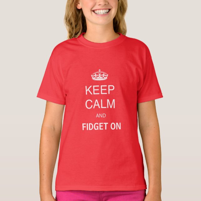 Barnrött Lugn Fidget (Fidget) på Personlig Spinner T-shirt (Framsida)