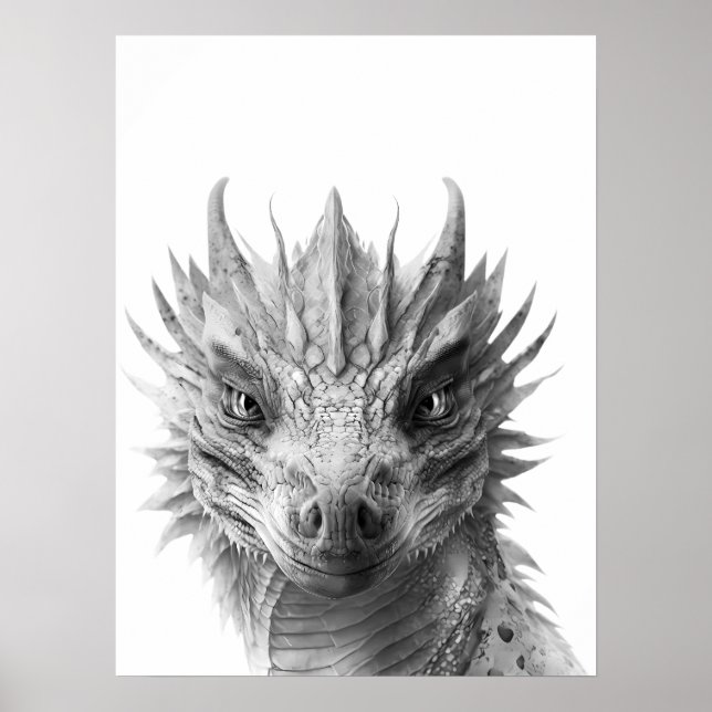 Barnrum för Dragon Realistic Porträtt Barn Poster (Framsidan)