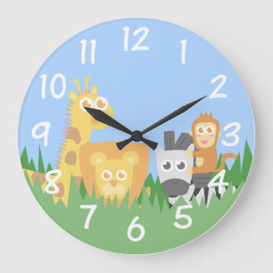 Barnrum - Safari Animals Thame Clock Stor Klocka