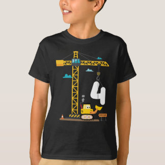 Barns 4e födelsedagen-killar med Crane och T Shirt