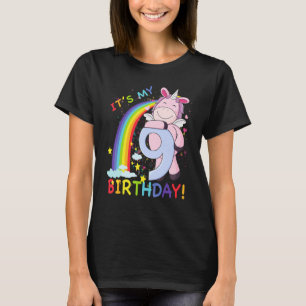 Barns 9:e födelsedag Unicorn 9-åring T Shirt
