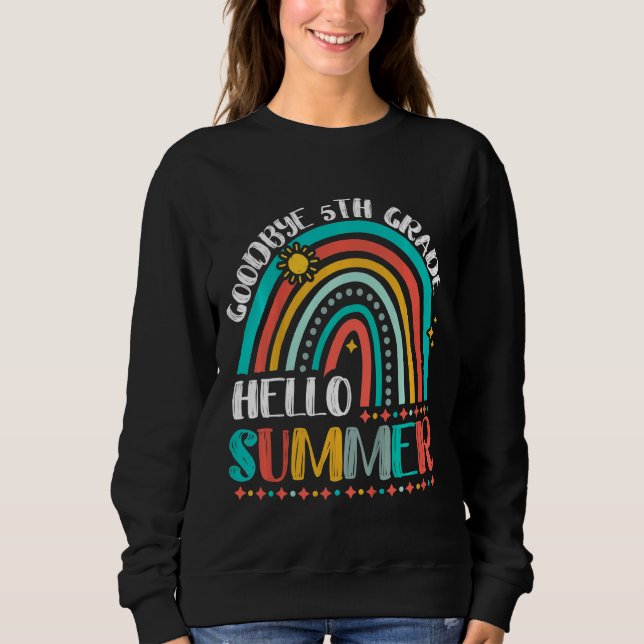 Barns adjö 5:e Klass Hej Sommarregnbåge 5:e T Shirt (Framsida)