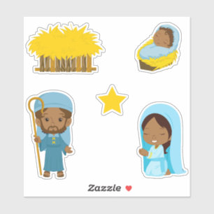 Barns afrikanska nyhet Joseph, Mary, Jesus Klistermärken