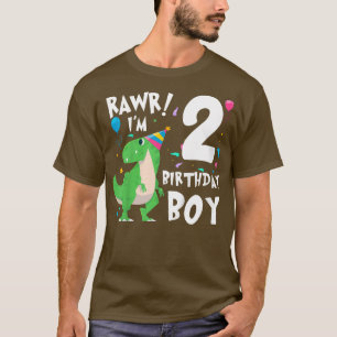 Barns andra födelsedag Dino T Rex Gift Dinosaur 2 Shirt