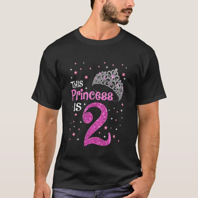 Barns andra födelsedag Flickprinsessan Fantastisk  T Shirt (Framsida)