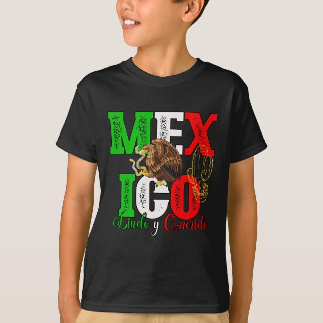 Barns Anpassningsbar efternamn mexico shirts T Shirt (Framsida)