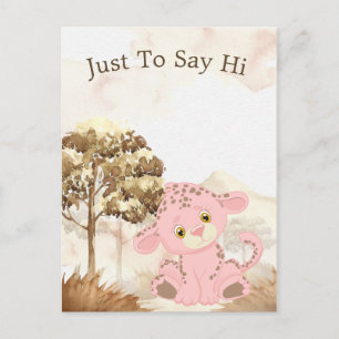 Barns Anpassningsbar Rosa Leopard Postcard Vykort