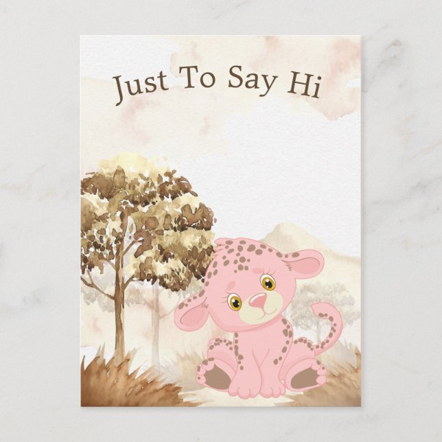 Barns Anpassningsbar Rosa Leopard Postcard Vykort (Framsida)