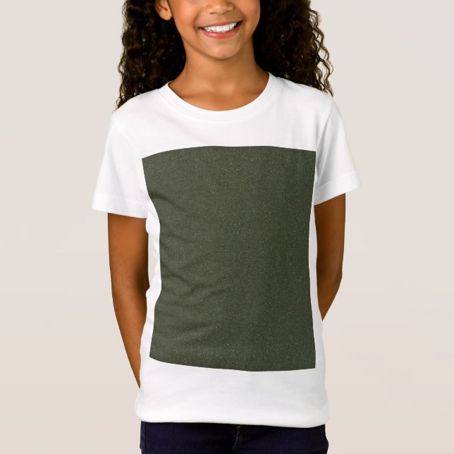 Barns Anpassningsbar T-Shirt - Moss Grönt Block (Framsida)