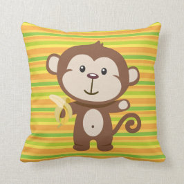 Barns apaklass en bomullsdekorativ kudde